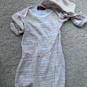 Milkbarn Cream and Tan Striped Outfit